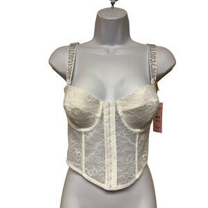 NEW! Juicy Couture Ivory White Bustier Corset Women's Size 34C  Adjustable